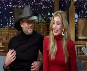 Tim McGraw and Faith Hill talk to Jimmy about how they met, meeting their daughter&#39;s first date with bloody meat and knives and finally collaborating on an album to tour together.