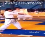 This is not an easy job, holding a karate board #NotEasyJob #holdingKarateBoard #shaykof