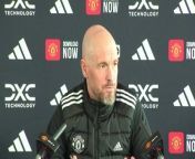 Manchester United boss Erik Ten Hag on his first 100 games in charge as they prepare to face Everton&#60;br/&#62;&#60;br/&#62;Carrington training ground, Manchester, UK