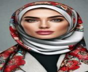 Woman wearing hijab poses for photo, elegant, beautiful background, Miki Asai macro photography, close-up, highly detailed, trending on Art Station, sharp focus, studio portrait, complex details, highly detailed, AI design