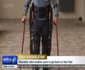 Alex Santucci lost the ability to walk after suffering an injury to his spinal cord two years ago. The accident left him bedridden - but now, he&#39;s been helped back to his feet by a new wearable &#39;robot&#39; which has enabled him to walk again.&#60;br/&#62;&#60;br/&#62;The battery powered exoskeleton, dubbed &#39;Twin&#39;, uses motors activated at the knees and hip joints to help the user stand up, sit down and walk. It was developed by the Italianresearchers at a laboratory in Genoa. CGTN’s Alex Fraser reports. &#60;br/&#62;&#60;br/&#62;#robot #disability #exoskeleton #tech @IITVideos