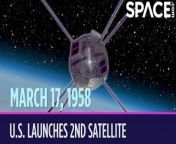 On Saint Patrick&#39;s Day in 1958, the U.S. Navy launched Vanguard 1, the first solar-powered satellite and the oldest artificial satellite currently orbiting the Earth. &#60;br/&#62;&#60;br/&#62;The main purpose of this mission was to test a new three-stage rocket. Vanguard 1 was the fourth satellite ever launched into space (following Sputniks 1 and 2 and Explorer 1). It looks a lot like a miniature version of Sputnik. Vanguard 1 was tiny compared to the satellites that came before it. It&#39;s about the size of a grapefruit and weighs only 3 pounds. Solar technology allowed the satellite to transmit signals to Earth for 7 years, while battery-powered satellites couldn&#39;t even last a month. Scientists think the satellite will deorbit by the year 2198 after spending 240 years in space.
