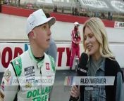 Alex Weaver goes 1-on-1 with John Hunter Nemechek after a career day at Bristol Motor Speedway, following a sixth-place finish in the No. 42 Legacy Motor Club Toyota.
