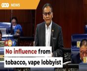 Health minister Dzulkefly Ahmad says his deputy, Lukanisman Awang Sauni, got his facts wrong.&#60;br/&#62;&#60;br/&#62;&#60;br/&#62;Read More: https://www.freemalaysiatoday.com/category/nation/2024/03/20/tobacco-vape-industry-didnt-influence-geg-decision-says-dzulkefly/&#60;br/&#62;&#60;br/&#62;Laporan Lanjut: https://www.freemalaysiatoday.com/category/bahasa/tempatan/2024/03/20/tangguh-geg-tidak-dipengaruhi-pelobi-industri-kata-menteri/&#60;br/&#62;&#60;br/&#62;Free Malaysia Today is an independent, bi-lingual news portal with a focus on Malaysian current affairs.&#60;br/&#62;&#60;br/&#62;Subscribe to our channel - http://bit.ly/2Qo08ry&#60;br/&#62;------------------------------------------------------------------------------------------------------------------------------------------------------&#60;br/&#62;Check us out at https://www.freemalaysiatoday.com&#60;br/&#62;Follow FMT on Facebook: https://bit.ly/49JJoo5&#60;br/&#62;Follow FMT on Dailymotion: https://bit.ly/2WGITHM&#60;br/&#62;Follow FMT on X: https://bit.ly/48zARSW &#60;br/&#62;Follow FMT on Instagram: https://bit.ly/48Cq76h&#60;br/&#62;Follow FMT on TikTok : https://bit.ly/3uKuQFp&#60;br/&#62;Follow FMT Berita on TikTok: https://bit.ly/48vpnQG &#60;br/&#62;Follow FMT Telegram - https://bit.ly/42VyzMX&#60;br/&#62;Follow FMT LinkedIn - https://bit.ly/42YytEb&#60;br/&#62;Follow FMT Lifestyle on Instagram: https://bit.ly/42WrsUj&#60;br/&#62;Follow FMT on WhatsApp: https://bit.ly/49GMbxW &#60;br/&#62;------------------------------------------------------------------------------------------------------------------------------------------------------&#60;br/&#62;Download FMT News App:&#60;br/&#62;Google Play – http://bit.ly/2YSuV46&#60;br/&#62;App Store – https://apple.co/2HNH7gZ&#60;br/&#62;Huawei AppGallery - https://bit.ly/2D2OpNP&#60;br/&#62;&#60;br/&#62;#FMTNews #DzulkeflyAhmad #Tabacco #VapeIndustry #GEG