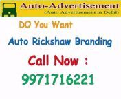 Are you looking Auto Rickshaw Branding to permoteyour company&#39;s products or any events/exhibition related to your busness.&#60;br/&#62;&#60;br/&#62;SB Advertising Media Offer Auto Rickshaw Branding services in Delhi/NCR.&#60;br/&#62;&#60;br/&#62;For more information call us at 91-9971716221/9716758105 or&#60;br/&#62;visit at www.auto-advertisement.com