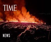 A volcano in Iceland erupted Saturday evening for the fourth time in three months, sending orange jets of lava into the night sky.