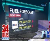 Sa mga motorista, magpakarga na dahil sa nakaamba ulit na big time oil price hike sa Martes.&#60;br/&#62;&#60;br/&#62;&#60;br/&#62;24 Oras Weekend is GMA Network’s flagship newscast, anchored by Ivan Mayrina and Pia Arcangel. It airs on GMA-7, Saturdays and Sundays at 5:30 PM (PHL Time). For more videos from 24 Oras Weekend, visit http://www.gmanews.tv/24orasweekend.&#60;br/&#62;&#60;br/&#62;#GMAIntegratedNews #KapusoStream&#60;br/&#62;&#60;br/&#62;Breaking news and stories from the Philippines and abroad:&#60;br/&#62;GMA Integrated News Portal: http://www.gmanews.tv&#60;br/&#62;Facebook: http://www.facebook.com/gmanews&#60;br/&#62;TikTok: https://www.tiktok.com/@gmanews&#60;br/&#62;Twitter: http://www.twitter.com/gmanews&#60;br/&#62;Instagram: http://www.instagram.com/gmanews&#60;br/&#62;&#60;br/&#62;GMA Network Kapuso programs on GMA Pinoy TV: https://gmapinoytv.com/subscribe