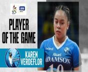 UAAP Player of the Game Highlights: Karen Verdeflor keeps Adamson alive from karen and uh