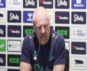Everton boss Sean Dyche on the fitness of Dominic Calvert Lewin and Amadou Onana for their Premier League clash with Chelsea&#60;br/&#62;Finch Farm, Liverpool, UK