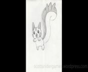 A pencil sketch, of a Pachirisu pokemon. Drawn by Scott Snider. Uploaded 04-11-2024.