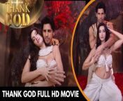 Thank God Full HD Movie. Bollywood Movie. Ajay Devgn, Sidharth Malhotra, Nora Fatehi.&#60;br/&#62;An egoistic real estate broker in huge debts meets with an accident. As he gains consciousness, he realizes that he is in a game show. CG appears in front of him and informs him that he will have to play a “GAME OF LIFE”.&#60;br/&#62;Thank God Official Trailer&#60;br/&#62;Starring Ajay Devgn, Sidharth Malhotra, Rakul Preet Singh and others&#60;br/&#62;Written by Aakash Kaushik, Madhur Sharma&#60;br/&#62;Directed by Indra Kumar&#60;br/&#62;Produced by Bhushan Kumar, Krishan Kumar&#60;br/&#62;Produced by Ashok Thakeria, Sunir Kheterpal, Deepak Mukut&#60;br/&#62;Produced by Indra Kumar, Anand Pandit, Markand Adhikari&#60;br/&#62;A T-Series Films &amp; Maruti International Production&#60;br/&#62;Ayaan Kapoor is an extremely greedy, selfish and egoistic real estate businessman who is in a debt of ₹16 crores. When he’s in a bad mood, he yells at people and expects them to be nice to him when he’s happy. His day to day life involves carrying out his real estate business in 80% black and 20% white money, visiting a nearby Hanuman temple every Tuesday and Saturday to smear the idol of Hanuman with holy paste, offer laddus, pour oil on the idol and greedily ask for petty things, then watching his favourite actress Nora Fatehi’s songs. He has a booming real estate business, but falls into debt due to the demonetisation, as he has a lot of black money. He wants to sell his mansion to clear his debts but can’t find any buyer and starts living at his wife&#39;s house with his wife, Inspector Ruhi, and daughter Pihu.&#60;br/&#62;&#60;br/&#62;One day, Ayaan gets involved in a road accident, and regains consciousness in Heaven, where Yamaduta and Chitragupta give him a chance to go back to Earth and survive the accident, by asking him to play a game called Game of Life. He is shown a vision of his physical body currently being in the operation theatre and is told by CG that his surgery will take 5 hours, during which his soul will play the game.&#60;br/&#62;&#60;br/&#62;The rules of the game: There are two containers - one for white balls, which represent Ayaan’s positives, and the other for black balls, which represent his sins and weaknesses. The containers would be filled with white or black balls by the residents of heaven (who are the audience members of the game), which will be considered their votes. The votes would be given based on how Ayaan does his virtual tasks and how he behaves in a certain situation which he is put in. If the container with the black balls overflows, he will be sent to hell and if the container with the white balls overflows, he gets to return to earth.