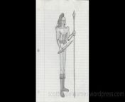 A video of a pencil sketch, of a barbarian. Drawn by Scott Snider. Uploaded 04-22-2024.
