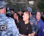 Residents started a blockade after authorities announced a border deal under which Baku will regain control of four formerly Azeri-populated villages in the area.