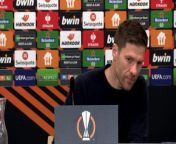 Leverkusen boss Xabi Alonso on remarkable season and reaching UEFA Europa League final with draw against Roma&#60;br/&#62;Bay Arena, Leverkusen, Germany