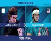 Andrey Rublev eases into the Madrid Open final with dominant 6-4 6-3 display against Taylor Fritz