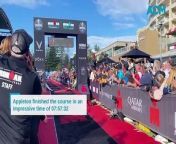 US-based Aussie Sam Appleton broke a longstanding course record to claim victory at Ironman Australia, finishing with an impressive time of 07:57:32.