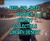 This video from NEED FOR SPEED PAYBACK and is for those of us that like to find and collect things. In this video, we will find my 7th CHIP COLLECTIBLE which can be found in the LIBERTY DESERT area of the map, at the end of a driveway. FYI, I am moving many of my videos from my YouTube channel to my Dailymotion channel, please check it out.