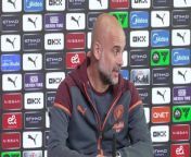 Manchester City boss Pep Guardiola joked he was merely a City fan ahead of Manchester United&#39;s game with City&#39;s tital rivals Arsenal&#60;br/&#62;Etihad Training Campus, Manchester, UK