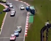 Porsche Carrera Cup GB 2024 Brands Hatch Race 2 Start Whiteside Huge Crash Flip from race film