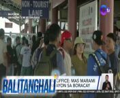 Unti-unti nang dumadagsa ang mga turista na pupunta sa isla ng Boracay ngayong Martes Santo.&#60;br/&#62;&#60;br/&#62;&#60;br/&#62;Balitanghali is the daily noontime newscast of GTV anchored by Raffy Tima and Connie Sison. It airs Mondays to Fridays at 10:30 AM (PHL Time). For more videos from Balitanghali, visit http://www.gmanews.tv/balitanghali.&#60;br/&#62;&#60;br/&#62;#GMAIntegratedNews #KapusoStream&#60;br/&#62;&#60;br/&#62;Breaking news and stories from the Philippines and abroad:&#60;br/&#62;GMA Integrated News Portal: http://www.gmanews.tv&#60;br/&#62;Facebook: http://www.facebook.com/gmanews&#60;br/&#62;TikTok: https://www.tiktok.com/@gmanews&#60;br/&#62;Twitter: http://www.twitter.com/gmanews&#60;br/&#62;Instagram: http://www.instagram.com/gmanews&#60;br/&#62;&#60;br/&#62;GMA Network Kapuso programs on GMA Pinoy TV: https://gmapinoytv.com/subscribe
