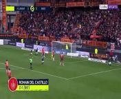 Romain Del Castillo&#39;s goal was enough to see 10-man Brest beat Lorient and lift them into second