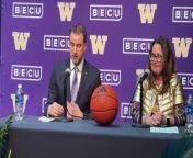 Danny Sprinkle is introduced as the UW basketball coach.
