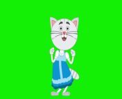 FREE to use.&#60;br/&#62;Cat Dancing - Cartoon Animation Green Screen FREE Copyright - AGS.&#60;br/&#62;Cute cat, dance animation, looping, green screen animation, vector graphics, free copyright, no copyright, full HD, cartoon animation.