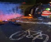 Emergency services were called after a dramatic car crash near Granville Road, Sheffield