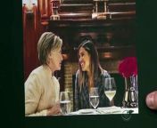 James asks America Ferrara about her lunch with Hillary Clinton, what motivated her to meet the former First Lady and senator, and who was the one who ordered wine.