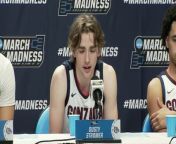 Gonzaga coach Mark Few and his players met with the media after their first-round NCAA Tournament victory over McNeese State on Thursday, March 21, 2024.