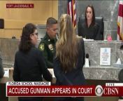 Accused gunman Nikolas Cruz appeared for a hearing at a courthouse in Fort Lauderdale, Florida. Cruz faces 17 counts of premeditated murder in the deadly school shooting in Parkland.