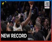 LeBron James reaches 40,000 points to extend his record as NBA&#39;s scoring leader&#60;br/&#62;&#60;br/&#62;LeBron James reached 40,000 points Saturday night, still going strong in his 21st NBA season as he tries to put the career scoring record out of reach.&#60;br/&#62;&#60;br/&#62;James drove past Michael Porter Jr. and hit a layup with 10:39 left in the second quarter of the Los Angeles Lakers&#39; game against the Denver Nuggets for the historic basket.&#60;br/&#62;&#60;br/&#62;James received a standing ovation at the next timeout, while coach Darvin Ham gave him a congratulatory pat on the chest. There was an in-arena video presentation, which was preceded and followed by James raising the ball over his head.&#60;br/&#62;&#60;br/&#62;Photos by AP&#60;br/&#62;&#60;br/&#62;Subscribe to The Manila Times Channel - https://tmt.ph/YTSubscribe &#60;br/&#62;Visit our website at https://www.manilatimes.net &#60;br/&#62; &#60;br/&#62;Follow us: &#60;br/&#62;Facebook - https://tmt.ph/facebook &#60;br/&#62;Instagram - https://tmt.ph/instagram &#60;br/&#62;Twitter - https://tmt.ph/twitter &#60;br/&#62;DailyMotion - https://tmt.ph/dailymotion &#60;br/&#62; &#60;br/&#62;Subscribe to our Digital Edition - https://tmt.ph/digital &#60;br/&#62; &#60;br/&#62;Check out our Podcasts: &#60;br/&#62;Spotify - https://tmt.ph/spotify &#60;br/&#62;Apple Podcasts - https://tmt.ph/applepodcasts &#60;br/&#62;Amazon Music - https://tmt.ph/amazonmusic &#60;br/&#62;Deezer: https://tmt.ph/deezer &#60;br/&#62;Tune In: https://tmt.ph/tunein&#60;br/&#62; &#60;br/&#62;#themanilatimes&#60;br/&#62;#worldnews &#60;br/&#62;#lebronjames&#60;br/&#62;#nba