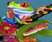 Prompt Midjourney : https://s.mj.run/v0T4Q4ZvAtw Laurel Burch&#39;s illustration depicting a tree frog --ar 2:3 --style raw --stylize 0
