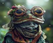 Prompt Midjourney : cute older female frog bard, soft eyes, fantasy