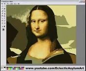 Painting of the Mona Lisa using Microsoft paint. Original painting time 2hrs 30mins. Plays in under 5 minutes