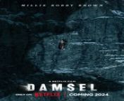 Damsel is a 2024 American dark fantasy film directed by Juan Carlos Fresnadillo and written by Dan Mazeau. Millie Bobby Brown stars as Elodie, who accepts a marriage proposal only to realize that she is being used to repay a royal family&#39;s ancient debts, and must now escape while surviving attacks from the dragon lurking in the chasm. The rest of the principal cast consists of Ray Winstone, Nick Robinson, Shohreh Aghdashloo, Angela Bassett, and Robin Wright.