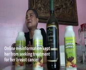 Filipino single mother Mary Ann Eduarte delayed chemotherapy for her breast cancer for several years and instead took food supplements falsely promoted on social media as cures for the deadly disease.&#60;br/&#62;&#60;br/&#62;They didn&#39;t work and the cancer spread to her lungs and bones.&#60;br/&#62;&#60;br/&#62;Eduarte is one of many Filipinos duped by medical misinformation flooding the social media platforms where they rank among the world&#39;s heaviest users.