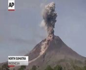 A volcano in western Indonesia was unleashing hot clouds of ash Tuesday, indicating that volcanic activity in the area remains high. Seven people were killed when Mount Sinabung erupted last May