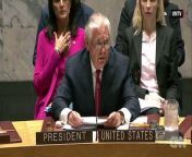 US Secretary of State Rex Tillerson told members of the United Nations Security Council that all options are on the table to counter North Korean aggression.