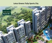 Lotus Green Tulip Sports City is designed for the customers who want to invest in the real estate sector. This project offers 2, 3 and 4 BHK houses placed at Sector 150, Noida Expressway. The size of these apartments is varying from 1100 to 2150 sq. ft.Website: http://www.noidaprojects.org.in/property/lotus-greens-tulip-sports-city/