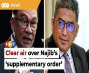 Former law minister Zaid Ibrahim also questions the wisdom of filing affidavits in relation to Najib Razak’s application to compel the government to produce the ‘supplementary order’.&#60;br/&#62;&#60;br/&#62;&#60;br/&#62;&#60;br/&#62;Read More: &#60;br/&#62;https://www.freemalaysiatoday.com/category/nation/2024/04/18/clear-air-over-najibs-supplementary-order-anwar-ag-told/ &#60;br/&#62;&#60;br/&#62;Free Malaysia Today is an independent, bi-lingual news portal with a focus on Malaysian current affairs.&#60;br/&#62;&#60;br/&#62;Subscribe to our channel - http://bit.ly/2Qo08ry&#60;br/&#62;------------------------------------------------------------------------------------------------------------------------------------------------------&#60;br/&#62;Check us out at https://www.freemalaysiatoday.com&#60;br/&#62;Follow FMT on Facebook: https://bit.ly/49JJoo5&#60;br/&#62;Follow FMT on Dailymotion: https://bit.ly/2WGITHM&#60;br/&#62;Follow FMT on X: https://bit.ly/48zARSW &#60;br/&#62;Follow FMT on Instagram: https://bit.ly/48Cq76h&#60;br/&#62;Follow FMT on TikTok : https://bit.ly/3uKuQFp&#60;br/&#62;Follow FMT Berita on TikTok: https://bit.ly/48vpnQG &#60;br/&#62;Follow FMT Telegram - https://bit.ly/42VyzMX&#60;br/&#62;Follow FMT LinkedIn - https://bit.ly/42YytEb&#60;br/&#62;Follow FMT Lifestyle on Instagram: https://bit.ly/42WrsUj&#60;br/&#62;Follow FMT on WhatsApp: https://bit.ly/49GMbxW &#60;br/&#62;------------------------------------------------------------------------------------------------------------------------------------------------------&#60;br/&#62;Download FMT News App:&#60;br/&#62;Google Play – http://bit.ly/2YSuV46&#60;br/&#62;App Store – https://apple.co/2HNH7gZ&#60;br/&#62;Huawei AppGallery - https://bit.ly/2D2OpNP&#60;br/&#62;&#60;br/&#62;#FMTNews #NajibRazak #AnwarIbrahim #AG