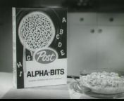 1950s Alpha Bits cereal TV commercial - eating a house