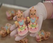 The Cutest Macarons, A Bear Pastry Chef Making a Birthday Cake! from making a bow with a fork