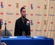 Sixers&#39; point guard Ben Simmons discusses his career night against the Cavs.