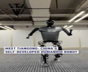 A Beijing tech company has unveiled Tiangong – its first full-sized humanoid robot solely on electric drive. 163cm tall and 43kg, it offers open-source compatibility for further expansion, facilitating broader commercial applications. It is capable of studying home services, industrial manufacturing and other industry applications, according to personalized needs. #robot #AI #humanoid #Tiangong #TechChina