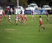 BFNL: Gisborne's Harry Luxmoore kicks goal number six against South Bendigo from a square number between 30 and 40