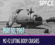 On May 10, 1967, a NASA research aircraft known as the wingless M2-F2 lifting body crashed on Rogers Dry Lakebed at the Dryden Flight Research Center in California. &#60;br/&#62;&#60;br/&#62;The test pilot, Bruce Peterson, was severely injured, but he survived, although he did lose his vision in his right eye. Peterson was coming in for a landing during a glide test flight when the plane starting doing something called a &#92;