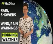 A band of rain pushes northwards, moving across central southern England into Wales and the Midlands where some wet snow may develop over high ground. Some drier, clearer skies further north with more cloud developing over Northern Ireland and north-eastern England. Another band of rain moves across southwest England towards the north east through the morning. As the day progresses, the band of rain further south breaks up into more showery precipitation as it moves northwards with the risk of thunder and hail.While further north, the rain band moves across central and southern Scotland, as well as Northern Ireland through the afternoon.– This is the Met Office UK Weather forecast for the morning of 28/03/24. Bringing you today’s weather forecast is Clare Nasir.