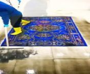Blue traditional rug cleaning #asmr #carpetcleaning #satisfying #oddlysatisfying #top #oddly from asmr minecraft bedwars